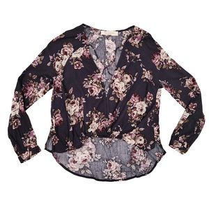Les Soeurs Plunging Front, Floral Top, Women's Small‎